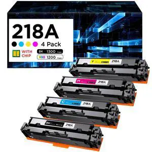 218A Toner Cartridges 4 Pack (with Chip) Compatible Replacement for HP | 218A 218X for Color Laserjet Pro MFP 3301cdw 3301sdw Pro 3201dw Series Printer W2180A (Black, Cyan, Magenta, Yellow) 218A Toner Cartridges 4 Pack (with Chip) Compatible Replacement for HP | 218A 218X for Color Laserjet Pro MFP 3301cdw 3301sdw Pro 3201dw Series Printer W2180A (Black, Cyan, Magenta, Yellow)