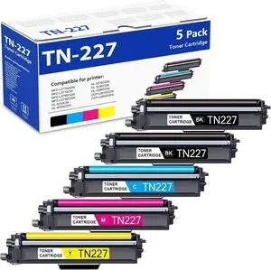 TN227 BK/C/M/Y High Yield Toner Cartridge Replacement for Brother TN-227 TN223BK/C/M/Y Toner MFC-L3770CDW HL-L3270CDW HL-L3290CDW Printer (TN227 2BK/C/M/Y,5 Pack) TN227 BK/C/M/Y High Yield Toner Cartridge Replacement for Brother TN-227 TN223BK/C/M/Y Toner MFC-L3770CDW HL-L3270CDW HL-L3290CDW Printer (TN227 2BK/C/M/Y,5 Pack)