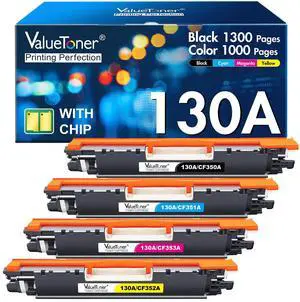 130A CF350A Remanufactured Toner Cartridge 4-Pack | for HP 130A CF351A CF352A CF353A for LaserJet Pro Color MFP M177fw M176n M177 M176 Printer 130A CF350A Remanufactured Toner Cartridge 4-Pack | for HP 130A CF351A CF352A CF353A for LaserJet Pro Color MFP M177fw M176n M177 M176 Printer