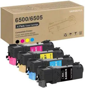 6500 6505 Toner Cartridge Compatible for Xerox Phaser 6500 WorkCentre 6505 Toner for 106R01594 106R01595 106R01596 106R01597 Black Cyan Magenta Yellow 4 Pack 6500 6505 Toner Cartridge Compatible for Xerox Phaser 6500 WorkCentre 6505 Toner for 106R01594 106R01595 106R01596 106R01597 Black Cyan Magenta Yellow 4 Pack