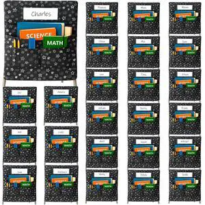 25 PCS Chair Pockets for Classroom Chairs, 15"W x 19"H Seat Sacks with 5 Pockets, Durable 600D Oxford Student Chair Bag Organizer with Name Tag Slot for K-5 Kindergarten School, Black 25 PCS Chair Pockets for Classroom Chairs, 15"W x 19"H Seat Sacks with 5 Pockets, Durable 600D Oxford Student Chair Bag Organizer with Name Tag Slot for K-5 Kindergarten School, Black