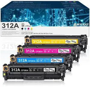 312A Black Cyan Magenta Yellow Toner Cartridge 4 Pack Replacement for | HP 312A Toner for Compatible for HP Color Laser Pro MFP M476dn M476dw M476nw Printer(CF380A CF381A CF382A CF383A) 312A Black Cyan Magenta Yellow Toner Cartridge 4 Pack Replacement for | HP 312A Toner for Compatible for HP Color Laser Pro MFP M476dn M476dw M476nw Printer(CF380A CF381A CF382A CF383A)