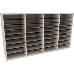 Wooden Adjustable Literature Organizer, 36 Compartment Office Mailbox, or Classroom Literature Organizer, White Wooden Adjustable Literature Organizer, 36 Compartment Office Mailbox, or Classroom Literature Organizer, White