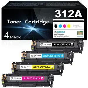 312A Toner Cartridges 4 Pack Set Replacement for HP 312A Toner 312X | CF380A CF381A CF382A CF383A for Color Laserjet Pro MFP M476dn M476dw M476nw Printer Ink Black Cyan Magenta Yellow 312A Toner Cartridges 4 Pack Set Replacement for HP 312A Toner 312X | CF380A CF381A CF382A CF383A for Color Laserjet Pro MFP M476dn M476dw M476nw Printer Ink Black Cyan Magenta Yellow