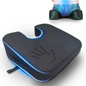 YogiBum Patented Cushion | Extra Large Tailbone Gap | Small Size for 100 lbs to 190 lbs | Relief for LowBack, Tailbone, Sciatica, Hemorrhoids | Snug Fit on Office/Computer Chairs YogiBum Patented Cushion | Extra Large Tailbone Gap | Small Size for 100 lbs to 190 lbs | Relief for LowBack, Tailbone, Sciatica, Hemorrhoids | Snug Fit on Office/Computer Chairs