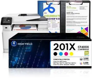 201X Toner Cartridges (4-Pack,Black/Cyan/Yellow/Magenta) Compatible 201X 201A Toner Cartridge Replacement for HP Color Pro M252n M252dw Pro MFP M277dw M277n M274n M277c6 Printers 201X Toner Cartridges (4-Pack,Black/Cyan/Yellow/Magenta) Compatible 201X 201A Toner Cartridge Replacement for HP Color Pro M252n M252dw Pro MFP M277dw M277n M274n M277c6 Printers
