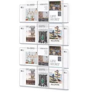 4 Pack Clear Acrylic Magazine Holder Wall Mount Hanging Bookshelf 21" Magazine Rack Brochure Holder for Waiting Room, Living Room, Office, Home Display 4 Pack Clear Acrylic Magazine Holder Wall Mount Hanging Bookshelf 21" Magazine Rack Brochure Holder for Waiting Room, Living Room, Office, Home Display