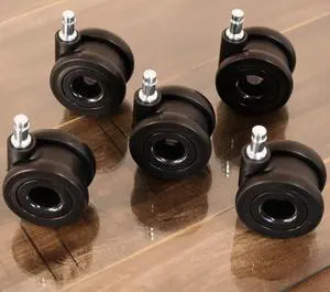 Office Chair Wheels, Replacement Casters for Desk Chairs, Set of 5, Black | Set of 5 Black Office Chair Wheels, Heavy-Duty Dual Casters With Precision Bearings for Desk Chairs, Hardwood Floors, Carpet Office Chair Wheels, Replacement Casters for Desk Chairs, Set of 5, Black | Set of 5 Black Office Chair Wheels, Heavy-Duty Dual Casters With Precision Bearings for Desk Chairs, Hardwood Floors, Carpet