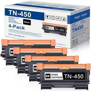 TN450 High Yield Toner Cartridge Replacement for Brother TN-420 TN-450 Black Toner HL-2270DW HL-2280DW MFC-7360N MFC-7860DW DCP-7065DN Intellifax 2840 2940 Printer (4-Black) TN450 High Yield Toner Cartridge Replacement for Brother TN-420 TN-450 Black Toner HL-2270DW HL-2280DW MFC-7360N MFC-7860DW DCP-7065DN Intellifax 2840 2940 Printer (4-Black)