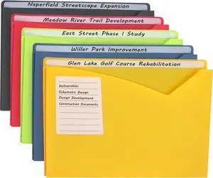 Write-On Poly File Jackets, Straight Tab, Letter Size, Assorted Colors, (Pack of 125) Write-On Poly File Jackets, Straight Tab, Letter Size, Assorted Colors, (Pack of 125)