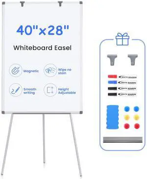 White Board with Stand 40"x28", Whiteboard Easel, Adjustable Height | Floor Standing, Magnetic, Dry Erase, Smooth Writing, 4'x2' Whiteboard with Stand, Teachers & Students, School, Home, Office White Board with Stand 40"x28", Whiteboard Easel, Adjustable Height | Floor Standing, Magnetic, Dry Erase, Smooth Writing, 4'x2' Whiteboard with Stand, Teachers & Students, School, Home, Office