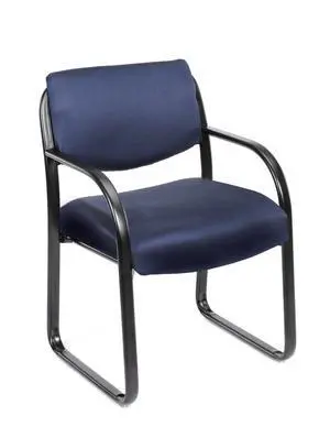 Office Products Fabric Guest Chair in Blue Office Products Fabric Guest Chair in Blue