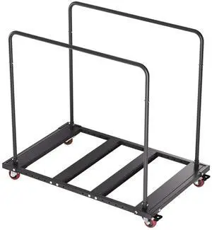 Heavy Duty Folding Table Cart, 10-Tables Capacity Black Rolling Table Cart for 60 Round & Oblong Tables, Metal Frame Locking Casters, Ideal for Commercial Event Hotel Party Furniture Heavy Duty Folding Table Cart, 10-Tables Capacity Black Rolling Table Cart for 60 Round & Oblong Tables, Metal Frame Locking Casters, Ideal for Commercial Event Hotel Party Furniture