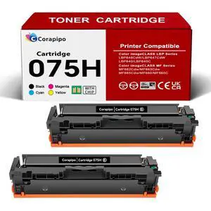 075H Black High Capacity Toner Cartridge 2 Pack with Chip Replacement for Canon 075 / 075H /CRG-075 Toner Compatible with Canon ImageCLASS LBP640 LBP646Cdw LBP647Cdw MF660 MF665Cdw MF662Cdw Printer 075H Black High Capacity Toner Cartridge 2 Pack with Chip Replacement for Canon 075 / 075H /CRG-075 Toner Compatible with Canon ImageCLASS LBP640 LBP646Cdw LBP647Cdw MF660 MF665Cdw MF662Cdw Printer