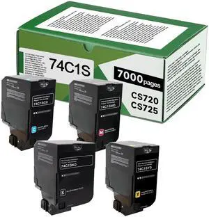 CS720 High Yield Toner Cartridge Compatible with Lexmark CS725 CX725 CS720 | Replacement for 74C1SK0 74C1SC0 74C1SM0 74C1SY0.4-Pack CS720 High Yield Toner Cartridge Compatible with Lexmark CS725 CX725 CS720 | Replacement for 74C1SK0 74C1SC0 74C1SM0 74C1SY0.4-Pack