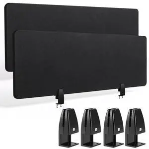 2 Pcs Acoustic Desk Divider Noise Reducing Desk Privacy Panel for Student Table Standing Sound Proof Divider Desktop Claw Office Furniture Partition for Classroom(Black,47.24 x 15.75 Inches) 2 Pcs Acoustic Desk Divider Noise Reducing Desk Privacy Panel for Student Table Standing Sound Proof Divider Desktop Claw Office Furniture Partition for Classroom(Black,47.24 x 15.75 Inches)