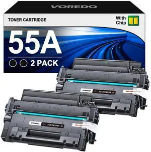55A Black Toner Cartridge High Yield (6,000 Pages) Replacement for HP 55A CE255A 55X CE255X Toner for LaserJet P3015 P3015dn P3015x Pro 500 MFP M521dn M521dw M521 M525 Series Printer (Black, 2-Pack) 55A Black Toner Cartridge High Yield (6,000 Pages) Replacement for HP 55A CE255A 55X CE255X Toner for LaserJet P3015 P3015dn P3015x Pro 500 MFP M521dn M521dw M521 M525 Series Printer (Black, 2-Pack)