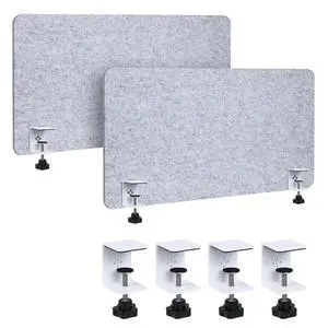 Desk Divider 2 Pcs Desk Privacy Panel 47.2'' x 23.6'',Acoustic Sound Absorbing and Noise Reducing Desk Partition for Office Desk,Clamp-on Desk Divider Partition with Adjustable Universal Base Desk Divider 2 Pcs Desk Privacy Panel 47.2'' x 23.6'',Acoustic Sound Absorbing and Noise Reducing Desk Partition for Office Desk,Clamp-on Desk Divider Partition with Adjustable Universal Base
