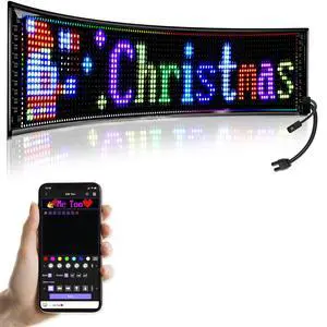 LED Sign,Programmable LED Sign,Flexible Scrolling LED Message Display,Bluetooth APP,DIY Design Colours,Text, (36"x 8") LED Sign,Programmable LED Sign,Flexible Scrolling LED Message Display,Bluetooth APP,DIY Design Colours,Text, (36"x 8")