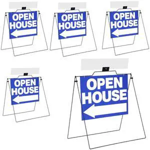 5 Pack Open House Signs 32'' x 28'' A Frame Metal Stand 18'' x 24'' Sign Panels Double Sided Real Estate Yard Signs Foldable Real Estate Open House Directional Arrows Yard Sidewalk Signs, Blue 5 Pack Open House Signs 32'' x 28'' A Frame Metal Stand 18'' x 24'' Sign Panels Double Sided Real Estate Yard Signs Foldable Real Estate Open House Directional Arrows Yard Sidewalk Signs, Blue