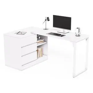 70-Inch Computer Desk with Drawers, Movable L Shaped Desk with Storage,for Home Office, Gaming, Interchangeable Left and Right (White) 70-Inch Computer Desk with Drawers, Movable L Shaped Desk with Storage,for Home Office, Gaming, Interchangeable Left and Right (White)