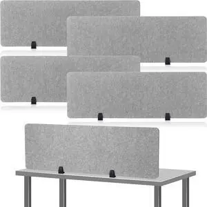 4 Pack Acoustic Desk Divider Soundproof Desk Privacy Panel Freestanding Partitions Sound Absorbing Divider for Office Reduce Noise and Visual Distractions 47.3" x 16"(Light Gray) 4 Pack Acoustic Desk Divider Soundproof Desk Privacy Panel Freestanding Partitions Sound Absorbing Divider for Office Reduce Noise and Visual Distractions 47.3" x 16"(Light Gray)