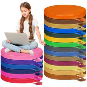 20 Pack Round Floor Cushions Bulk 15 Inch Classroom Flexible Seating with Handle Colored Thickened Foam Floor Cushions Seating for Adults Office Home School Daycare Nursery 20 Pack Round Floor Cushions Bulk 15 Inch Classroom Flexible Seating with Handle Colored Thickened Foam Floor Cushions Seating for Adults Office Home School Daycare Nursery