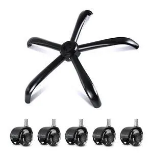 28"(70 cm) Metal Heavy Duty Office Chair Base Replacement with 5 Wheels, 2500 Lbs, Desk Chair Gaming Base Replacement Parts, Matte Black 28"(70 cm) Metal Heavy Duty Office Chair Base Replacement with 5 Wheels, 2500 Lbs, Desk Chair Gaming Base Replacement Parts, Matte Black