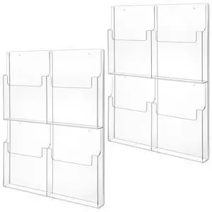 2 Pcs 4 Pocket Pamphlet Holder Wall Mount Acrylic Brochure Holder Plastic Trifold Multi Slot Flyer Rack Clear Literature Rack Magazine Literature Display Wall Hanging Organizer for Office 2 Pcs 4 Pocket Pamphlet Holder Wall Mount Acrylic Brochure Holder Plastic Trifold Multi Slot Flyer Rack Clear Literature Rack Magazine Literature Display Wall Hanging Organizer for Office