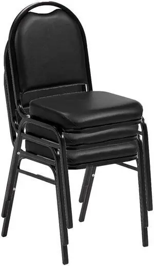 Commercial Furniture 250 Series Stack Chairs (Pack of 3)- Black Vinyl/Black Frame Commercial Furniture 250 Series Stack Chairs (Pack of 3)- Black Vinyl/Black Frame