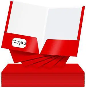 100 Pack Folder with 2 Pocket Glossy Laminated Letter Size Paper Folder with Pocket Bulk Paper Portfolios for School, Teacher, College, Office (Red) 100 Pack Folder with 2 Pocket Glossy Laminated Letter Size Paper Folder with Pocket Bulk Paper Portfolios for School, Teacher, College, Office (Red)