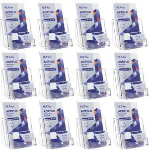 Brochure Holder 4x9 Inch Acrylic Literature Holders Clear Flyer Display Stand with Business Card Slot Pamphlet Holder Multi Purpose Organizer for Office, Lobby, Hotels, Trade Shows, 12 Pack Brochure Holder 4x9 Inch Acrylic Literature Holders Clear Flyer Display Stand with Business Card Slot Pamphlet Holder Multi Purpose Organizer for Office, Lobby, Hotels, Trade Shows, 12 Pack