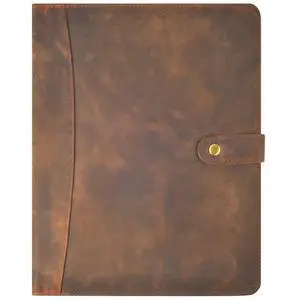 Leather Resume Portfolio Folder for Interview, Professional Padfolio Organizer Binder A4, Graduation & New Job Gift for Men Women Brown Leather Resume Portfolio Folder for Interview, Professional Padfolio Organizer Binder A4, Graduation & New Job Gift for Men Women Brown