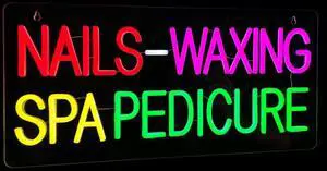 Nails Waxing Spa Pedicure Neon Sign, 24"x12", High Bright Business Signboards for Nail Bar, Beauty Salon, Hair Removal Center, Clear Acrylic Backboard, Easy to Install, Store Wall Window Decoration Nails Waxing Spa Pedicure Neon Sign, 24"x12", High Bright Business Signboards for Nail Bar, Beauty Salon, Hair Removal Center, Clear Acrylic Backboard, Easy to Install, Store Wall Window Decoration