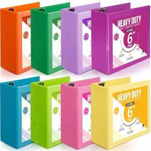 8 Pcs 3 Ring Binder 6 Inch Capacity D Ring Binders with Pockets Large 8.5" x 11" Presentation Folder View Binder with Clear Cover for Documents, Files, Projects, Multicolor 8 Pcs 3 Ring Binder 6 Inch Capacity D Ring Binders with Pockets Large 8.5" x 11" Presentation Folder View Binder with Clear Cover for Documents, Files, Projects, Multicolor