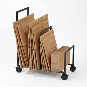 Carton Storage Rack, Cardboard Organizer Box with Dividers, Small Carton Stand for Boxes with Wheels, Organizer for Cardboard Boxes for Home Warehouse Carton Storage Rack, Cardboard Organizer Box with Dividers, Small Carton Stand for Boxes with Wheels, Organizer for Cardboard Boxes for Home Warehouse