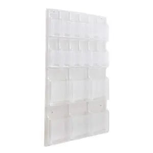 Reveal Literature Rack, 12 Pamphlet and 6 Magazine Holder, Wall-Mounted Brochure Organizer, Acrylic, Clear Reveal Literature Rack, 12 Pamphlet and 6 Magazine Holder, Wall-Mounted Brochure Organizer, Acrylic, Clear