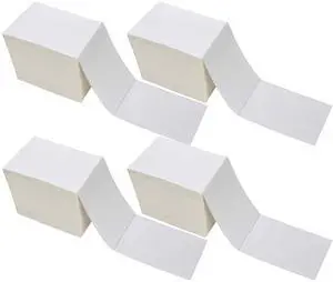 4x6 Fanfold Direct Thermal Labels - White Shipping Labels, Perforated, Mailing Postage Paper for Zebra, Rollo, MUNBYN, iDRPT Printers, Strong Adhesive - 4 Stacks, 4000 Labels 4x6 Fanfold Direct Thermal Labels - White Shipping Labels, Perforated, Mailing Postage Paper for Zebra, Rollo, MUNBYN, iDRPT Printers, Strong Adhesive - 4 Stacks, 4000 Labels