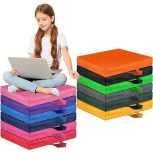 12 Pcs Floor Cushions Bulk 15 Inch Colored Flexible Seating with Handle Soft Foam Floor Pillow for Adults Daycare Office Chair(Square) 12 Pcs Floor Cushions Bulk 15 Inch Colored Flexible Seating with Handle Soft Foam Floor Pillow for Adults Daycare Office Chair(Square)
