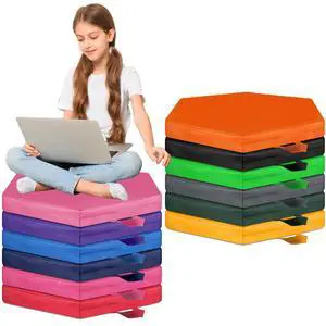 12 Pcs Floor Cushions Bulk 15 Inch Colored Flexible Seating with Handle Soft Foam Floor Pillow for Adults Daycare Office Chair(Hexagon) 12 Pcs Floor Cushions Bulk 15 Inch Colored Flexible Seating with Handle Soft Foam Floor Pillow for Adults Daycare Office Chair(Hexagon)