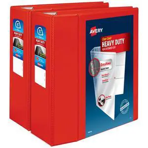 ® Heavy-Duty View 3 Ring Binder, 5 Inch EZD® Rings, Great for Portfolios, Office, School Notebooks, and More, 2 Red Binders (2-Pack of 79327) ® Heavy-Duty View 3 Ring Binder, 5 Inch EZD® Rings, Great for Portfolios, Office, School Notebooks, and More, 2 Red Binders (2-Pack of 79327)