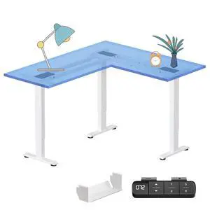 3 Leg Electric Standing Desk Frame,3 Motor L Shaped Standing Desk Legs up to 287 lbs,Adjustable Table Legs for Home Office,White 3 Leg Electric Standing Desk Frame,3 Motor L Shaped Standing Desk Legs up to 287 lbs,Adjustable Table Legs for Home Office,White