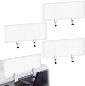 4 Pcs 47.2'' L x 15.8'' W Desk Privacy Panel Frosted Acrylic Office Desk Divider Partition with Adjustable Universal Base for Offices Schools Reception Area Call Centers 4 Pcs 47.2'' L x 15.8'' W Desk Privacy Panel Frosted Acrylic Office Desk Divider Partition with Adjustable Universal Base for Offices Schools Reception Area Call Centers