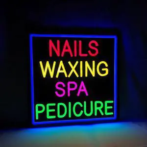 Nails Waxing Spa Pedicure Neon Sign, 16"×16", High Brightness Business Signboard for Nail Spa Bar, Beauty Skincare Studio Hair Removal Salon, Black Acrylic Backboard, Durable, Storefront Decor Nails Waxing Spa Pedicure Neon Sign, 16"×16", High Brightness Business Signboard for Nail Spa Bar, Beauty Skincare Studio Hair Removal Salon, Black Acrylic Backboard, Durable, Storefront Decor