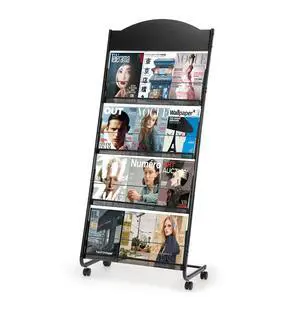 Magazine Rack Floor, Literature Display Rack Brochure Stand for Offices, Trade Show Exhibitions Office Retail Store (Black) Magazine Rack Floor, Literature Display Rack Brochure Stand for Offices, Trade Show Exhibitions Office Retail Store (Black)