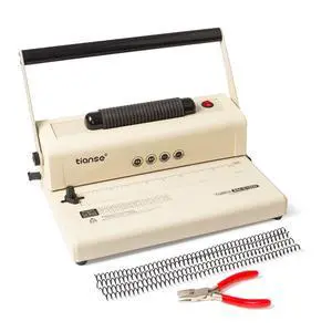 Coil Binding Machine, Electric Coil Inserter, Manual Round Hole Punch, 15 Sheets Punch Capacity, Perfect for Letter Size / A4 / A5, Comes with 100pcs 5/16'' Plastic Coil Binding Spines & Plier Coil Binding Machine, Electric Coil Inserter, Manual Round Hole Punch, 15 Sheets Punch Capacity, Perfect for Letter Size / A4 / A5, Comes with 100pcs 5/16'' Plastic Coil Binding Spines & Plier