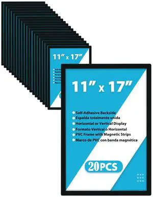 20pcs Magnetic Sign Holder 11 x 17 with Magnet Strip Border,Self Adhesive Magnetic Wall Mount Sign Holder,Display Picture Frames Window Poster Paper Flyer Holder for Home Office Store 20pcs Magnetic Sign Holder 11 x 17 with Magnet Strip Border,Self Adhesive Magnetic Wall Mount Sign Holder,Display Picture Frames Window Poster Paper Flyer Holder for Home Office Store
