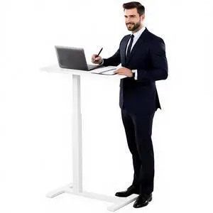 Mobile Standing Desk with Hidden Wheels,Adjustable Pneumatic Standing Laptop Desk,Rolling Teacher Overbed Bedside Table for Home,Office,Classroom,White Mobile Standing Desk with Hidden Wheels,Adjustable Pneumatic Standing Laptop Desk,Rolling Teacher Overbed Bedside Table for Home,Office,Classroom,White