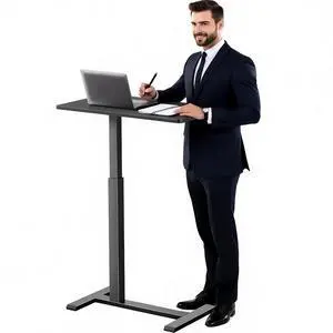 Overbed Bedside Table with Wheels,Rolling Standing Desk Adjustable Height,Pneumatic Mobile Laptop Desk Computer Cart,Rolling Side Table for Home Office,Classroom,Black Overbed Bedside Table with Wheels,Rolling Standing Desk Adjustable Height,Pneumatic Mobile Laptop Desk Computer Cart,Rolling Side Table for Home Office,Classroom,Black