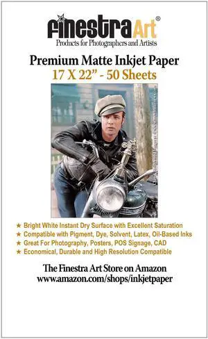 17" X 22" Premium Arctic Matte Inkjet Photo Paper - 50 Sheets 17" X 22" Premium Arctic Matte Inkjet Photo Paper - 50 Sheets